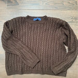 Karen Scott Brown Petites Large Comfy Sweater